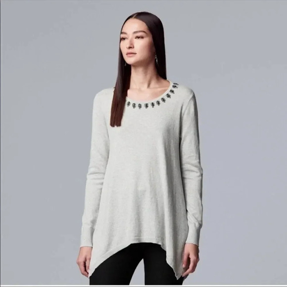 Simply Vera by Vera Wang Jeweled Sweater - Picture 1 of 5